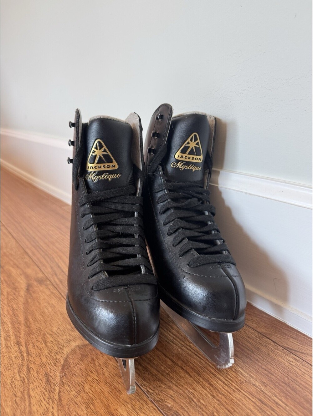 Jackson Mystique Youth Figure Ice Skates Size 1 Black Lace-Up Soft Flex